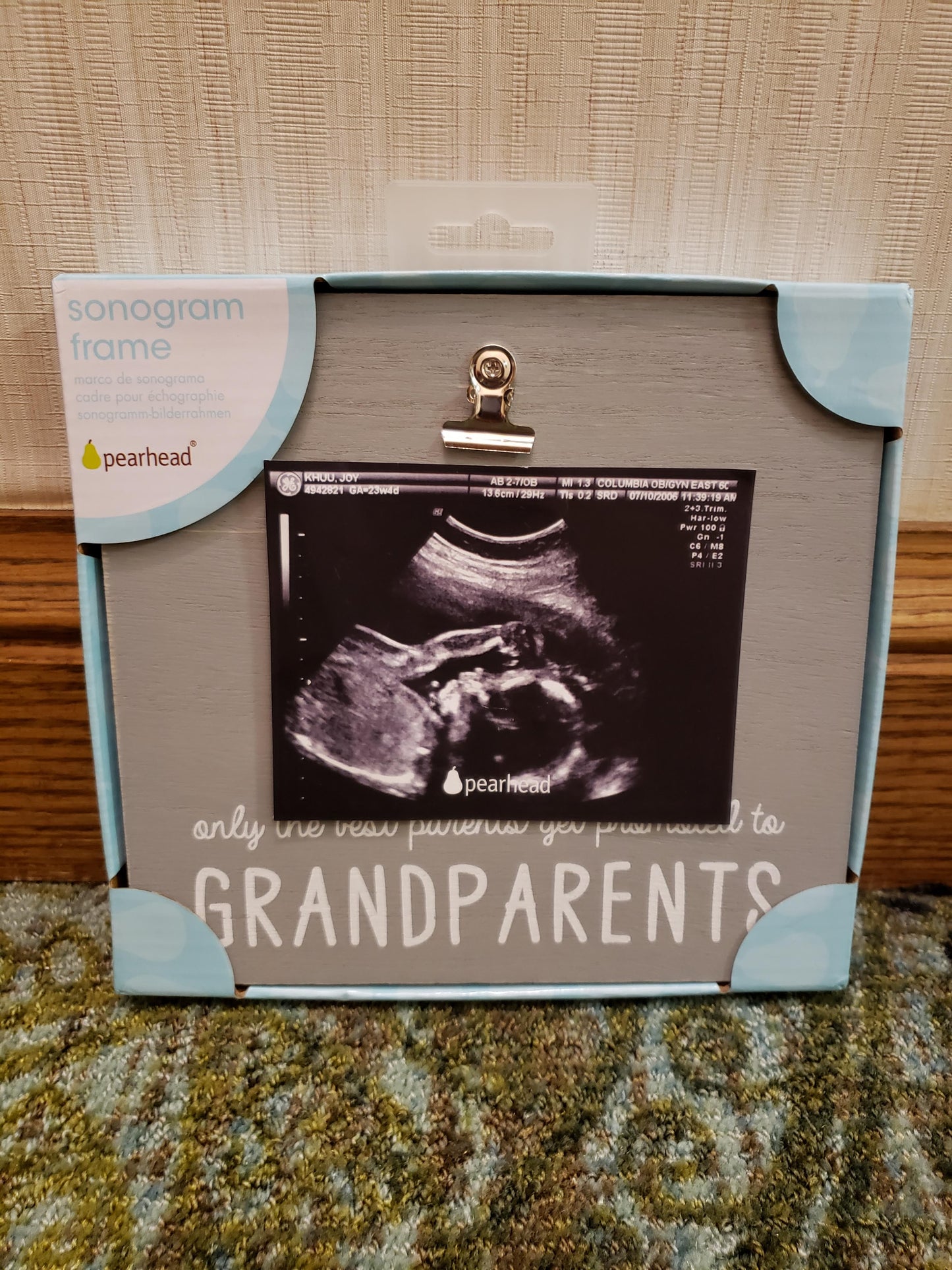 zz Pearhead Sonogram Photo Frame for Grandparents, Baby Ultrasound Keepsake image 0
