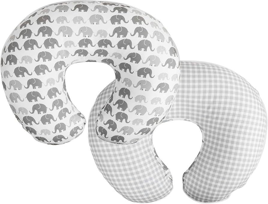 Boppy - Gray Elephant Plaid Premium Slipcover