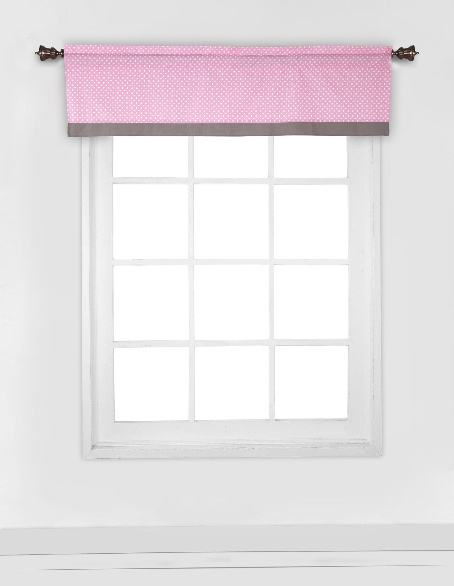 Bacati Elephants Pink/Grey Window Valance image 0