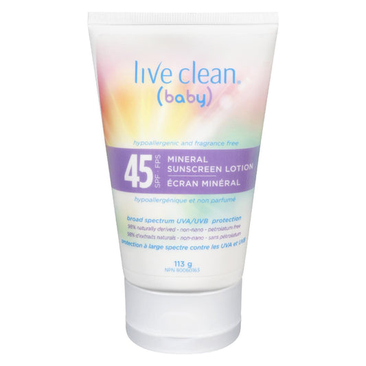 Live Clean Baby Mineral Sunscreen Lotion Spf 45 - 113 g image 0