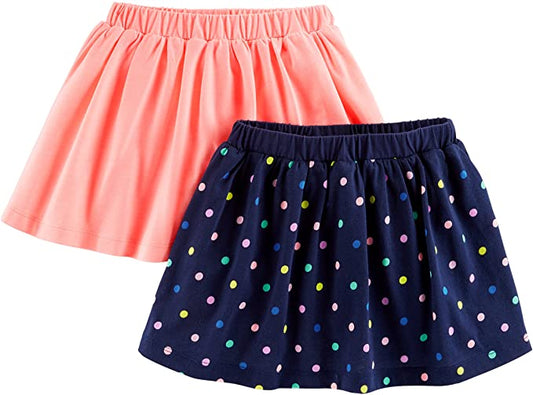Carter's Toddler Girls' 2-Pack Knit Scooters/Skorts, Pink & Navy Dot (2T) image 0