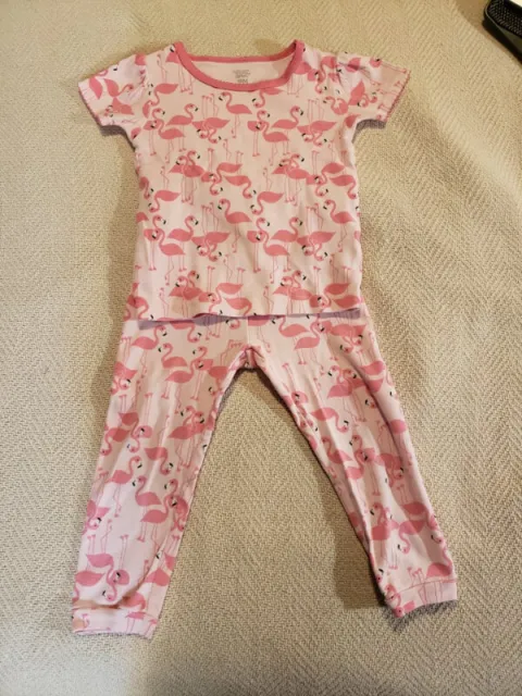 Carter's 2 Piece Pajama Set, Pink Flamingos (short sleeve) (18 M) image 0