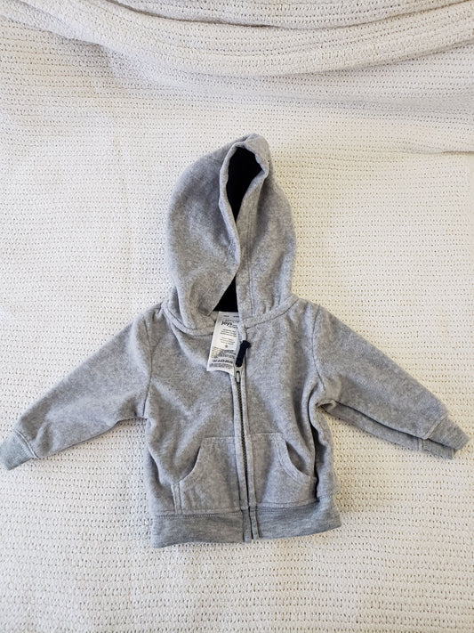 Carter's Hoodie Fleece Full Zip Hoodie, Grey [Newborn]
