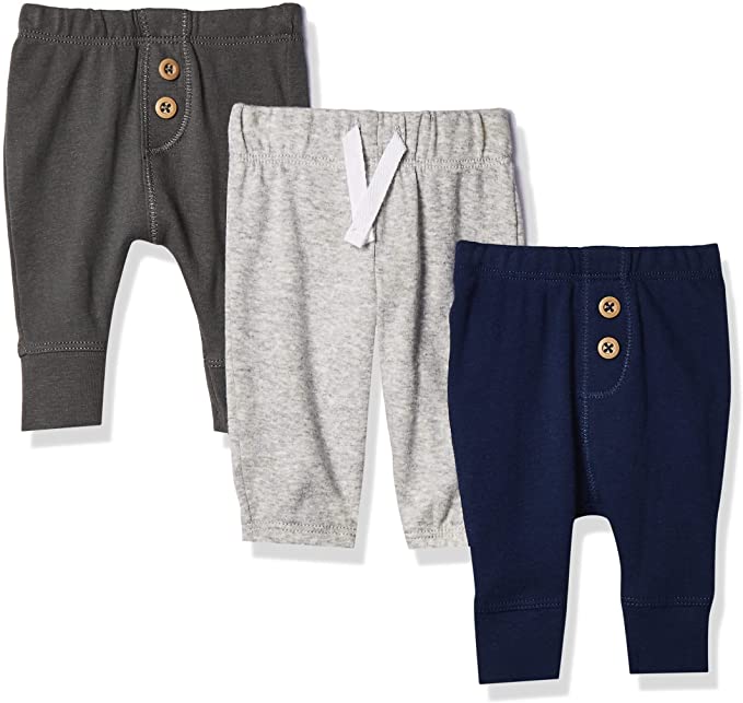 zz Carter's Pants, 3-Pack, Grey/Navy, Baby Pants (9-12 M) image 0