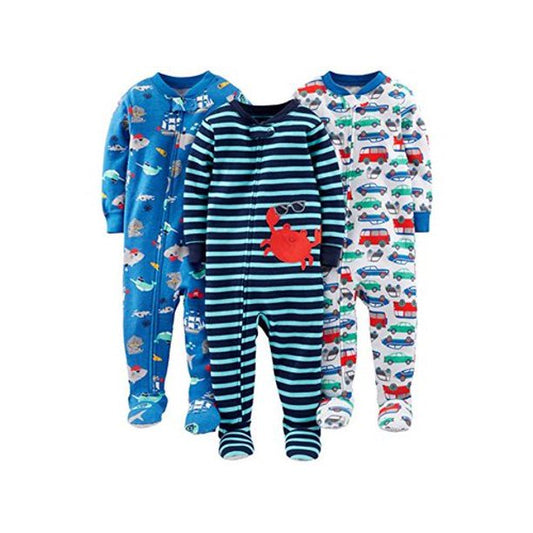 zzz Carter's Sleepers, 3 pk Cotton Footless, Crab/Sea Creatures/Cars (12-18) image 0