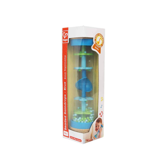 zz Hape Beaded Raindrops Shake and Rattle Toddler Rainmaker Toy - Blue image 0