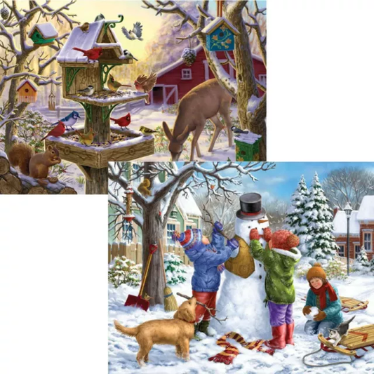 zz Bits & Pieces Build Snowman/ Sunrise Feast 2Pack 300pcs Jigsaw Puzzle image 0