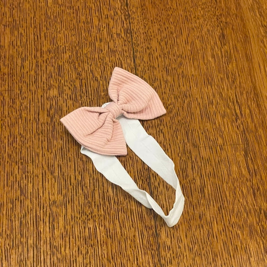 Bow Headband - Light Pink, Cotton (Newborn;0-3 m) image 0