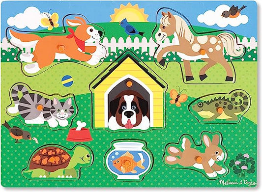 zzzz Melissa & Doug Wooden Peg Puzzle - Pets (8 Pieces) image 0