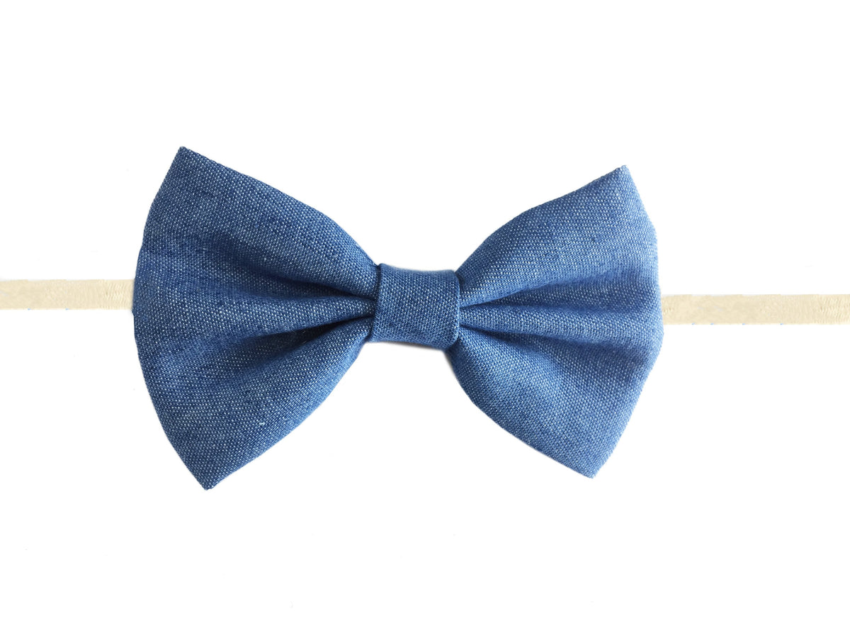 Bow Headband - Baby Wisp - Blue Denim (Infant) image 0