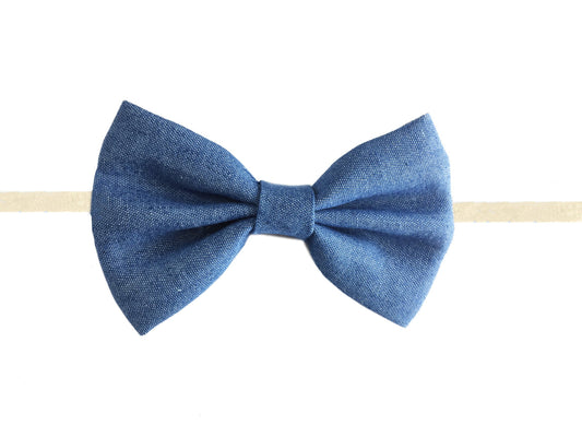 Bow Headband - Baby Wisp - Blue Denim (Infant) image 0