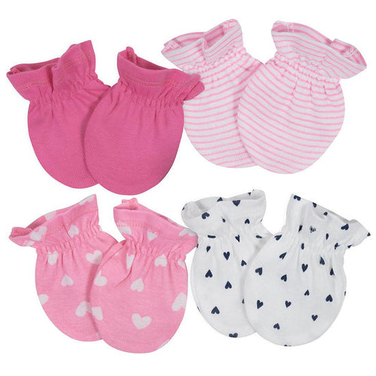 zz Gerber 4-Pack Pink & Navy Heart Themed Mittens image 0
