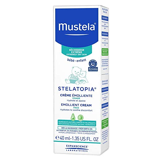 Mustela Stelatopia Emollient Baby Face Cream - for very dry skin (1.35 oz/40 mL) image 0