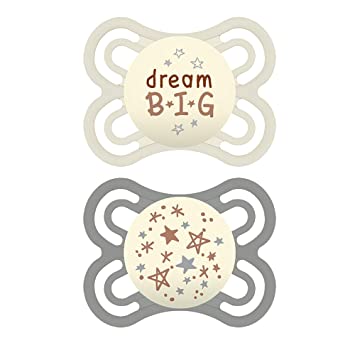 zz MAM Perfect Night Pacifiers - Stars/Moon/Dream Big, Glow in the Dark (0-6 m) image 0