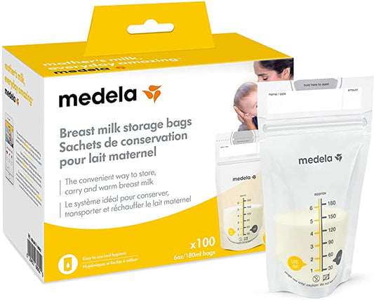 zz Medela Breast Milk Storage Bags, White, 100 Count (1 Pack) image 0