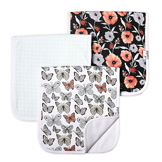 zz Copper Pearl Butterfly Collection 3-Pack Burp Cloths image 0
