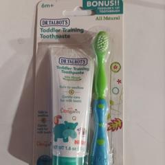 zz Dr. Talbot's, Toddler Training Toothpaste with Toothbrush, 6 m+, 2 piece set image 0