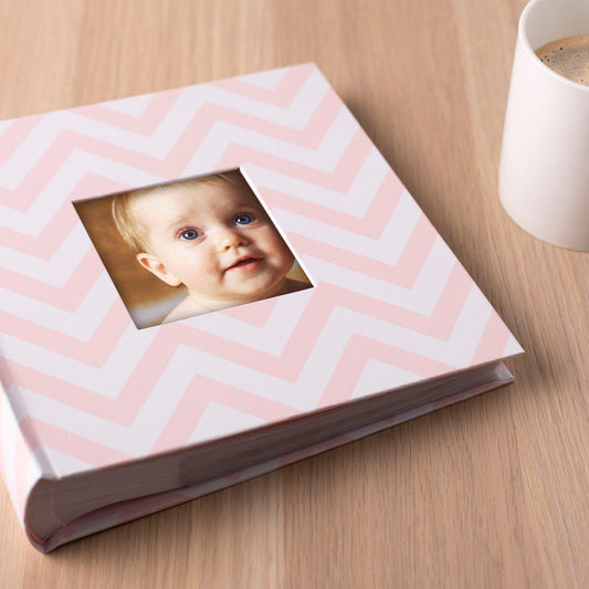 zz Pearhead Chevron Baby Photo Album (Light Pink) image 0