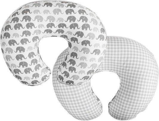 Boppy - Gray Elephant Plaid Premium Slipcover