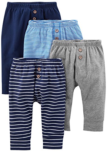 ZZZ Carter's Pants, 4-Pack, Navy/Stripes/Gray - Baby Pants (6-9 M) image 0