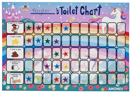 Amonev Unicorn Toilet and Potty Training Reward Chart image 0