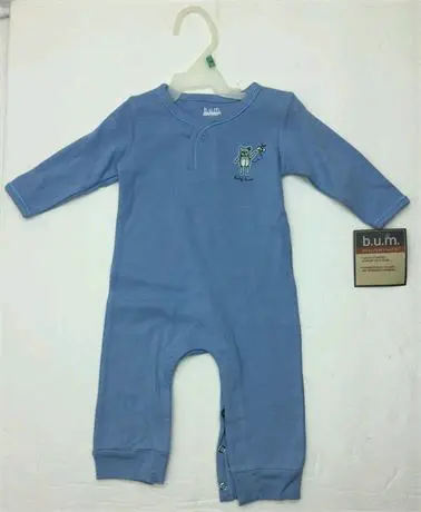 zz B.U.M 100% Cotton Baby Sleeper/Romper, Allure Blue (3 M) (6 M) (12 M) image 0
