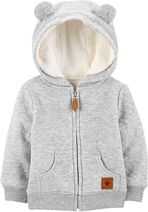 zz Carter's Hooded Sweater Jacket with Sherpa Lining - Newborn & 0-3 m image 0