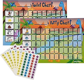 Amonev Dinosaur Toilet and Potty Training Reward Chart image 0