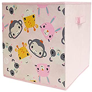 zz Fisher-Price Nursery Storage Box, Monkey & Friends Toy Box, Pink image 0