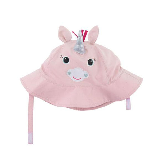 Baby Girl Sun HatUPF50+ Unicorn Pink ZOOCHINI (3-6 m) image 0