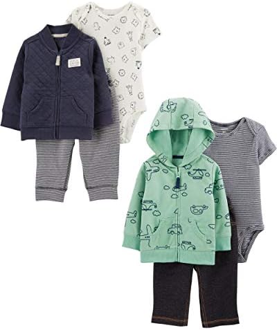 zz Carter's 2-Pack 3-Piece Cardigan Set, Navy Quilt/Transportation (9 M) image 0