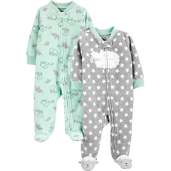 Carter's Sleepers, 2 pack Fleece Footed (lamb/elephant) (6-9 M) image 0