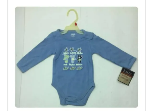 zz B.U.M 100% Cotton Onesie, Allure Blue (12 M) image 0