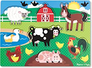 zzzz Melissa & Doug Wooden Peg Puzzle - Farm (8 Pieces) image 0