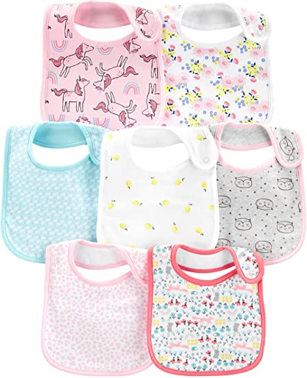 zz Carter's 7-Pack Teething Bibs, Multi/Floral, One Size image 0