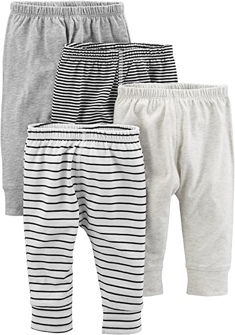 zzz Carter's Pants, 4-Pack, Gray Stripe, Baby Pants (12-18 M) image 0